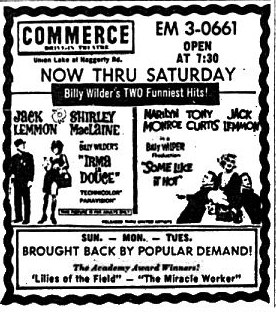 Commerce Drive-In Theatre - Oakland Press Ad (newer photo)